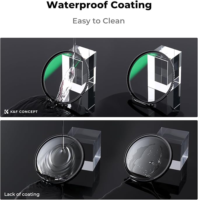 K&F CONCEPT 67mm CPL MCUV ND1000 Lens Filter 2 Lens Caps Kits Waterproof - Image 4