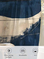 Sheer Curtains 45 Inch Length, Ocean Whale Blue Semi Sheer Curtains Light - Image 6