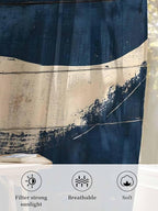 Sheer Curtains 54 Inch Length, Ocean Whale Blue Semi Sheer Curtains Light - Image 6