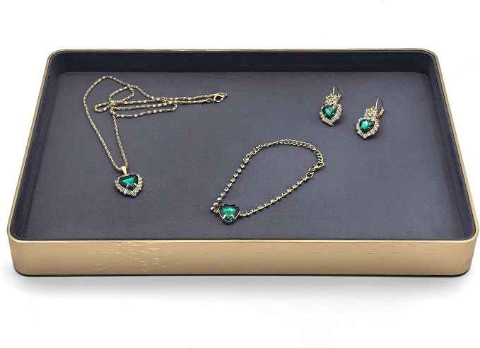 Metal Jewelry Tray, Valet Tray, Bedside Table and Desktop Organizer. It is