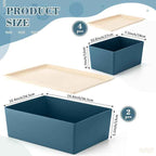 Menkxi 6 Pcs Large and Small Plastic Storage Bins