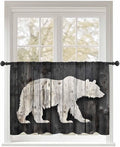 Sheer Curtains 54 Inch Length, Farmhouse Country Rustic Wooden Grain Privacy by Unknown