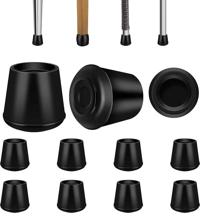 1-1/2” Round Rubber Chair Leg Tips Caps, Chair Leg Floor Protectors, Non-Slip