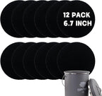 12 Pack - 6.7 Inch Round Compost Bin Charcoal Filters, Extra Thick Activated by Holismo