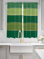Farm Retro Green Wood Grain Window Valance Curtains, Rustic Wooden Plank - Image 3