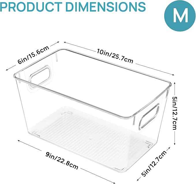 Vtopmart Clear Plastic Storage Bins, Countertops, Freezer Organization and