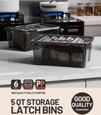 WYT 5-Quart Small Plastic Storage Container Bin