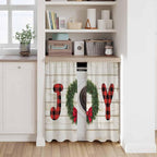 Christmas Wreaths Kitchen Curtains 45 Inch Long 2 Panel Set, Rod Pocket Window - Image 7