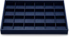 Oirlv Stackable Premium Leather Jewelry Trays 24 Grid Jewelry Organizer