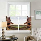 Farm Cows Kitchen Curtains 36 Inch Length, Small Window Curtains Tab Top - Image 2