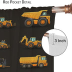 Kids Construction Window Curtains, Construction Machinery Equipment Mode of - Image 6