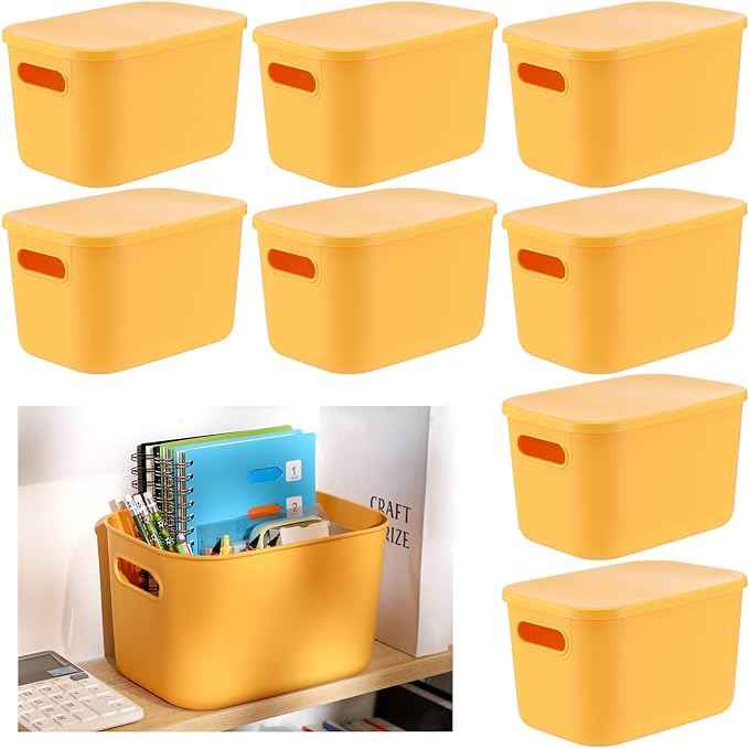 Hoolerry 8 Pieces Colorful Storage Bins