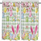 Happy Easter Living Room Curtains 72 Inches length, Spring Bunny Eggs Flower by Unknown