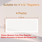 White Floor Register Vent Screen Cover 4"x12" Magnetic - Image 7