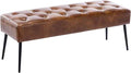 DUHOME Button-Tufted Ottoman Bench, Upholstered Bedroom Benches Leather