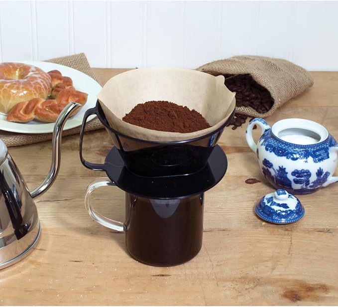 Fino Pour-Over Coffee Brewing Filter Cone, Number 4-Size, Brews 8 to 12-Cups - Image 2