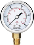 SENCTRL 0-100 Psi Pressure Gauge, 1/4 NPT Lower Mount, Waterproof, Stainless by senctrl