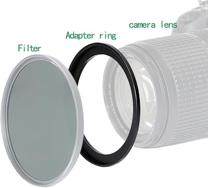 55mm to 62mm Step-Up Ring Filter Adapter, Metal Ring Step-Up Rings Adapter - Image 4