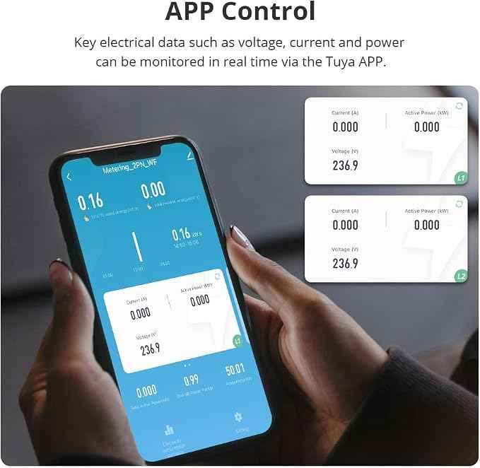 Smart Home Energy Monitor with 2 x 120A CTs, Live Electricity Usage Tracking
