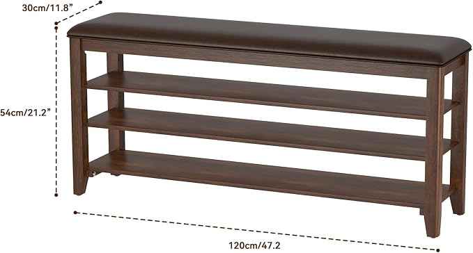 Shoe Bench Storage Rubberwood