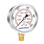 MEASUREMAN 2-1/2" Dial Size, Glycerin Filled Pressure Gauge, 0-10000psi/kpa - Image 2