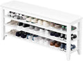 Shoe Bench Storage Rubberwood