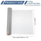 uxcell 250 Mesh 118" x 12" Woven Wire Mesh, 304 Stainless Steel Air Vent Filter - Image 2