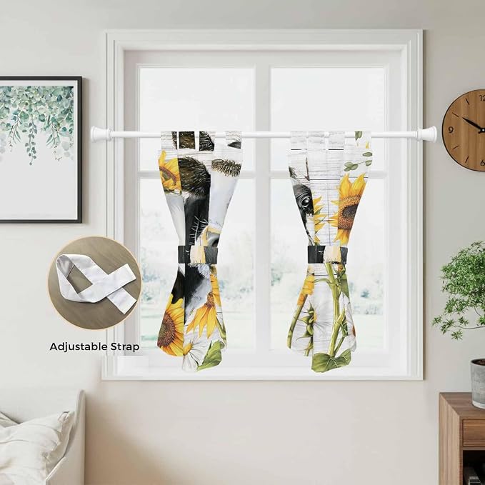 Retro Farmhouse Floral Bedroom Curtains 63 Inch Length, Window Curtains Tab Top - Image 5