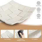 Valet Tray for Men and Women PU Leather Key Holder Bowl for Entryway Table - Image 7