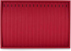 Oirlv Gorgeous Red Leather Jewelry Tray Necklace Bracelet Long Chain Storage