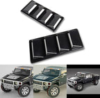 1 Pair Black Decorative Air Flow Intake Turbo Bonnet Hood Side Vent Cover Stick - Image 2