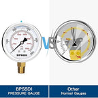 0-5000 Psi Glycerin Liquid Filled Hydraulic High Pressure Gauge, 2.5" Dial Size - Image 3