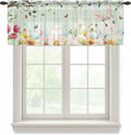 Easter Sheer Valances for Windows 42"x18", Light Filtering Kitchen Curtains by Unknown