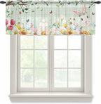 Easter Sheer Valances for Windows 60"x18", Light Filtering Kitchen Curtains by Unknown