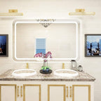 Rectangle Bathroom Mirror with Lights Touch Control Switch Demister Pad - Image 2