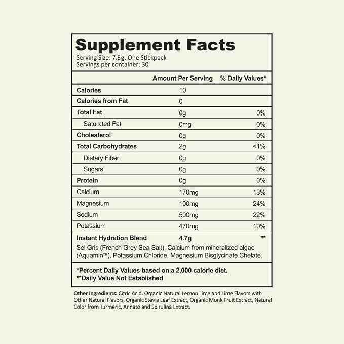 Instant Hydration Electrolytes Powder Packets