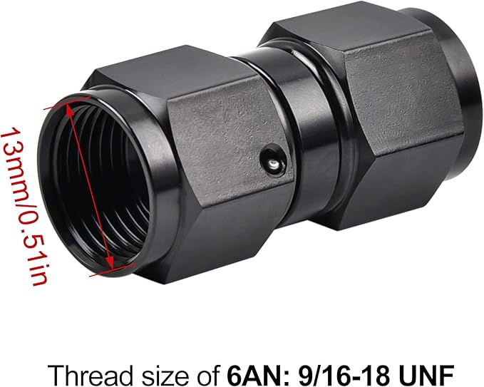 EVIL ENERGY 6AN Female to 6AN Female Straight Swivel Coupler Union Fitting - Image 3