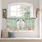 Easter Kitchen Tier Curtains 36 Inch Long 2 Panel Set, Rod Pocket Half Window by Unknown