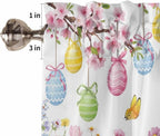 Happy Easter Tier Curtains 45 Inches Long, Spring Watercolor Bunny Eggs Flower - Image 6