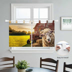Farm Sheep Kitchen Curtains 24 Inch Length, Small Window Curtains Tab Top - Image 4