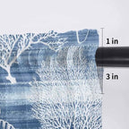 Navy Blue Retro Summer Sheer Valance Curtains, Sea Turtle Starfish Coral Ocean - Image 7