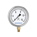 MEASUREMAN Glycerin Filled Plumbing Pressure Gauge 0-15psi Stainless Steel Case by MEASUREMAN