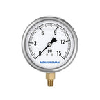 MEASUREMAN Glycerin Filled Plumbing Pressure Gauge 0-15psi Stainless Steel Case by MEASUREMAN