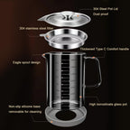 1L/35oz Glass Bacon Grease Container with Strainer, Cooking Oil
