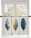 Sheer Curtains 45 Inch Length, Boho Ombre Vintage Wooden Grain Privacy Voile by Unknown