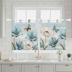 Spring Floral Kitchen Curtains 36 Inch Length, Small Window Curtains Tab Top - Image 3