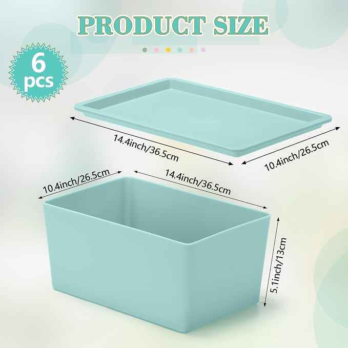 Menkxi 6 Pcs Plastic Storage Bins