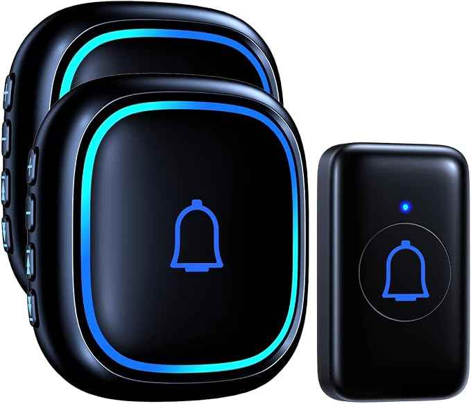 Wireless Doorbell Kits with 2 Receivers IP66 Waterproof 1000ft Range Door Bell