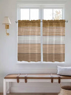 Retro Farm Wood Board Window Valance Curtains, 2 Panel - Image 2
