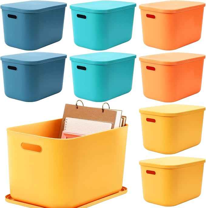 Hoolerry 8 Pieces Colorful Storage Bins